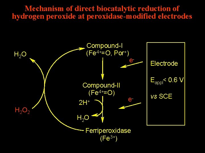 Mechanism of direct biocatalytic reduction of hydrogen peroxide at peroxidase-modified electrodes H 2 O