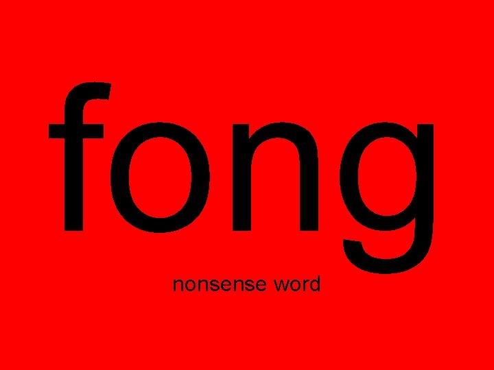 fong nonsense word 