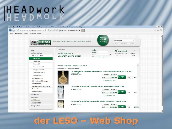 der LESO – Web Shop 