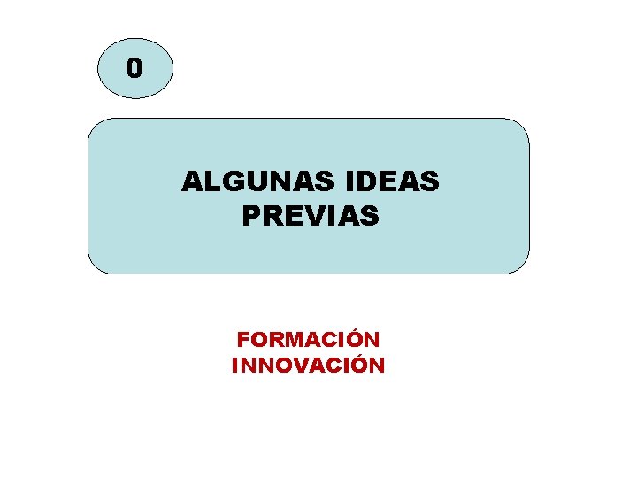 0 ALGUNAS IDEAS PREVIAS FORMACIÓN INNOVACIÓN 