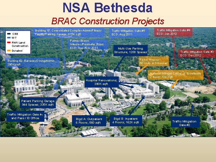 NSA Bethesda BRAC Construction Projects Building 17: Consolidated Complex Admin/Fitness Facility/Parking Garage; 415 K