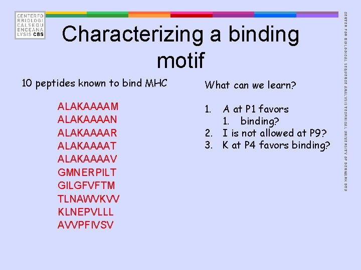 10 peptides known to bind MHC ALAKAAAAM ALAKAAAAN ALAKAAAAR ALAKAAAAT ALAKAAAAV GMNERPILT GILGFVFTM TLNAWVKVV