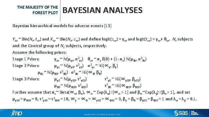 THE MAJESTY OF THE FOREST PLOT BAYESIAN ANALYSES Bayesian hierarchical models for adverse events
