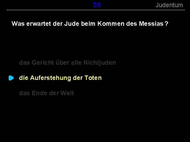 ( B+R-S 13/13 ) 159 Judentum Was erwartet der Jude beim Kommen des Messias