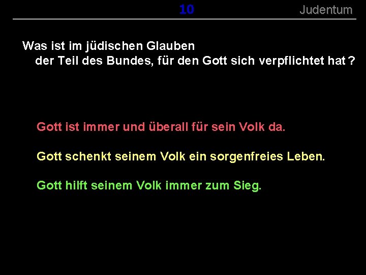 ( B+R-S 13/13 ) 010 Judentum Was ist im jüdischen Glauben der Teil des