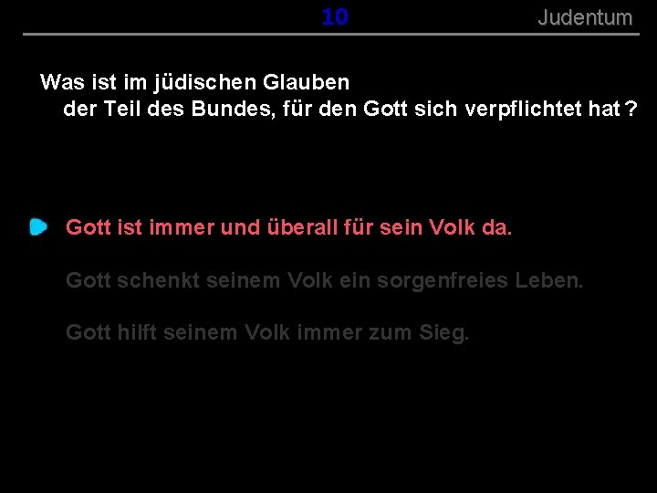 ( B+R-S 13/13 ) 010 Judentum Was ist im jüdischen Glauben der Teil des