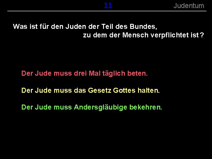 ( B+R-S 13/13 ) 011 Judentum Was ist für den Juden der Teil des