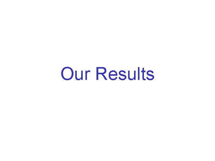 Our Results 