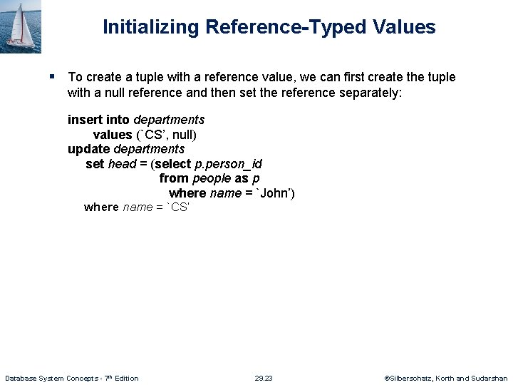 Initializing Reference-Typed Values § To create a tuple with a reference value, we can
