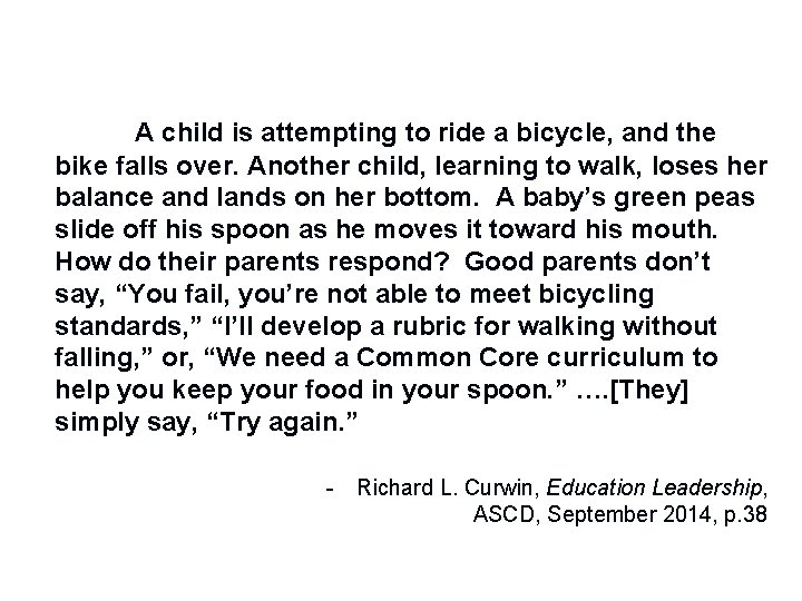 A child is attempting to ride a bicycle, and the bike falls over. Another