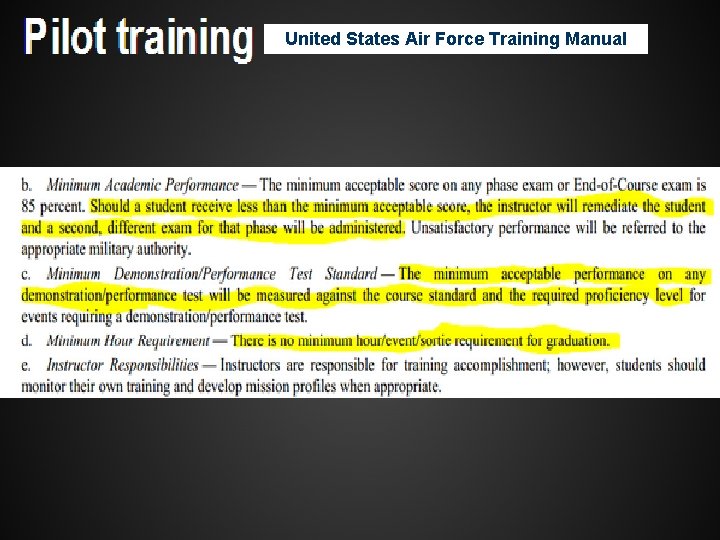 United States Air Force Training Manual 