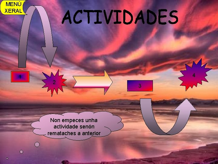 MENÚ XERAL 1 4 2 Non empeces unha actividade senón remataches a anterior 3