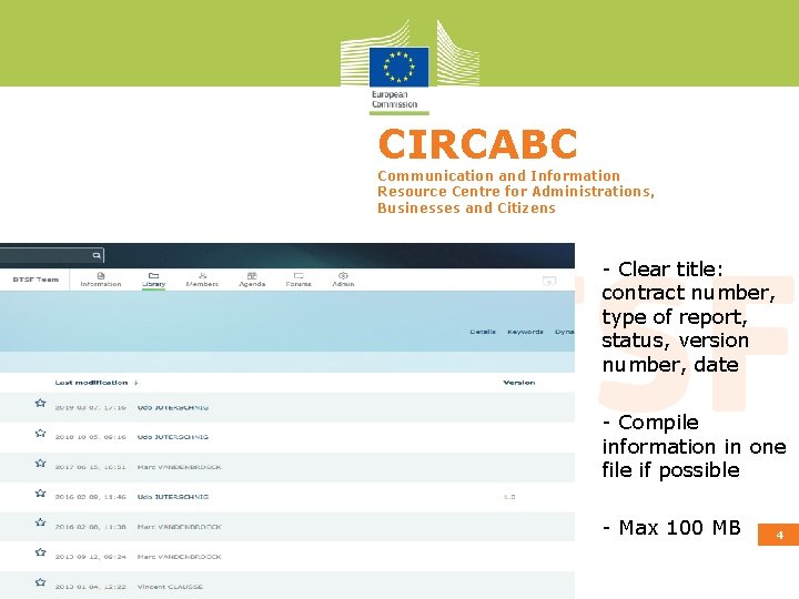 CIRCABC Communication and Information Resource Centre for Administrations, Businesses and Citizens - Clear title: