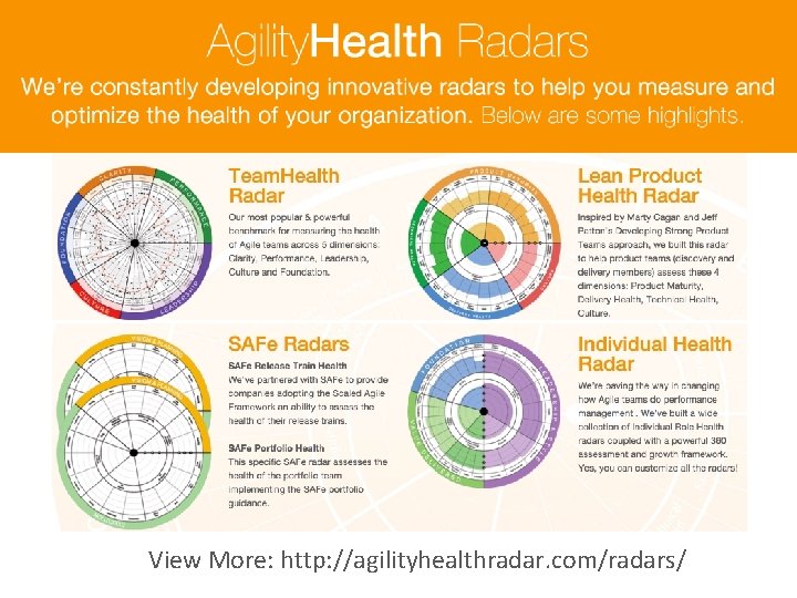 View More: http: //agilityhealthradar. com/radars/ 