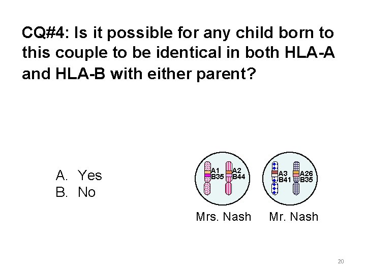 CQ#4: Is it possible for any child born to this couple to be identical