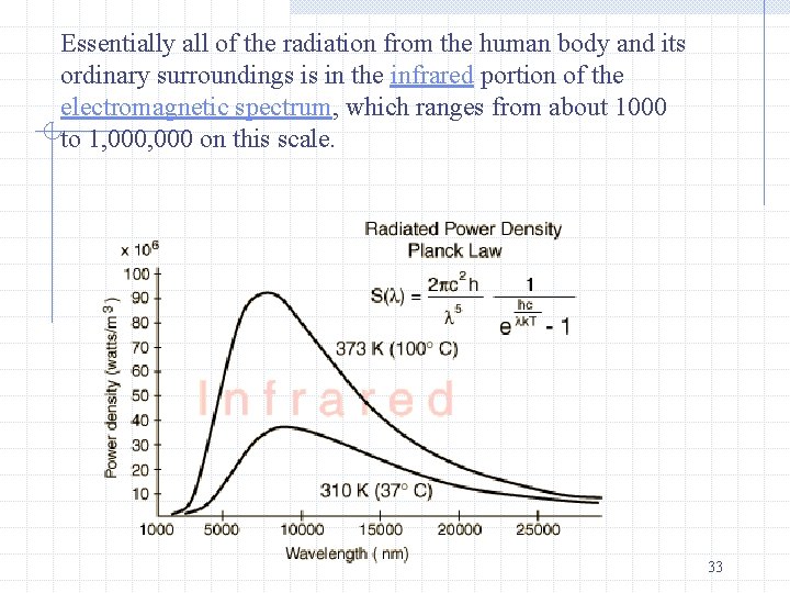 Essentially all of the radiation from the human body and its ordinary surroundings is