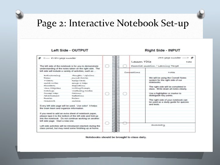 Page 2: Interactive Notebook Set-up 