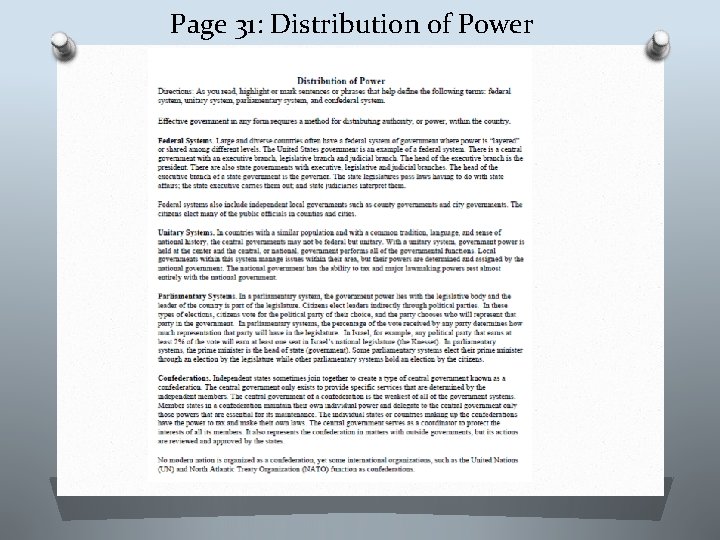 Page 31: Distribution of Power 