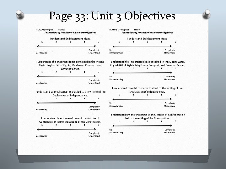 Page 33: Unit 3 Objectives 