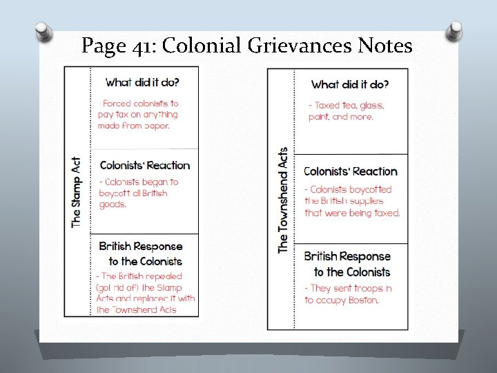 Page 41: Colonial Grievances Notes 