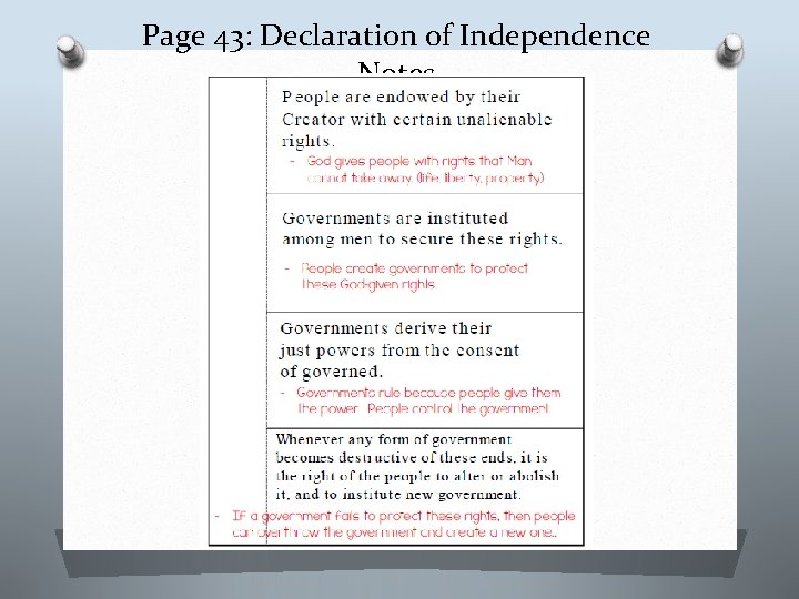 Page 43: Declaration of Independence Notes 