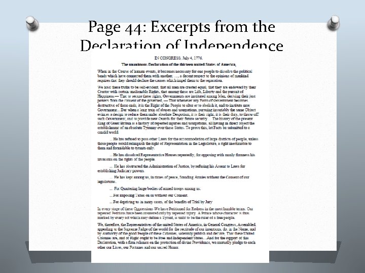 Page 44: Excerpts from the Declaration of Independence 