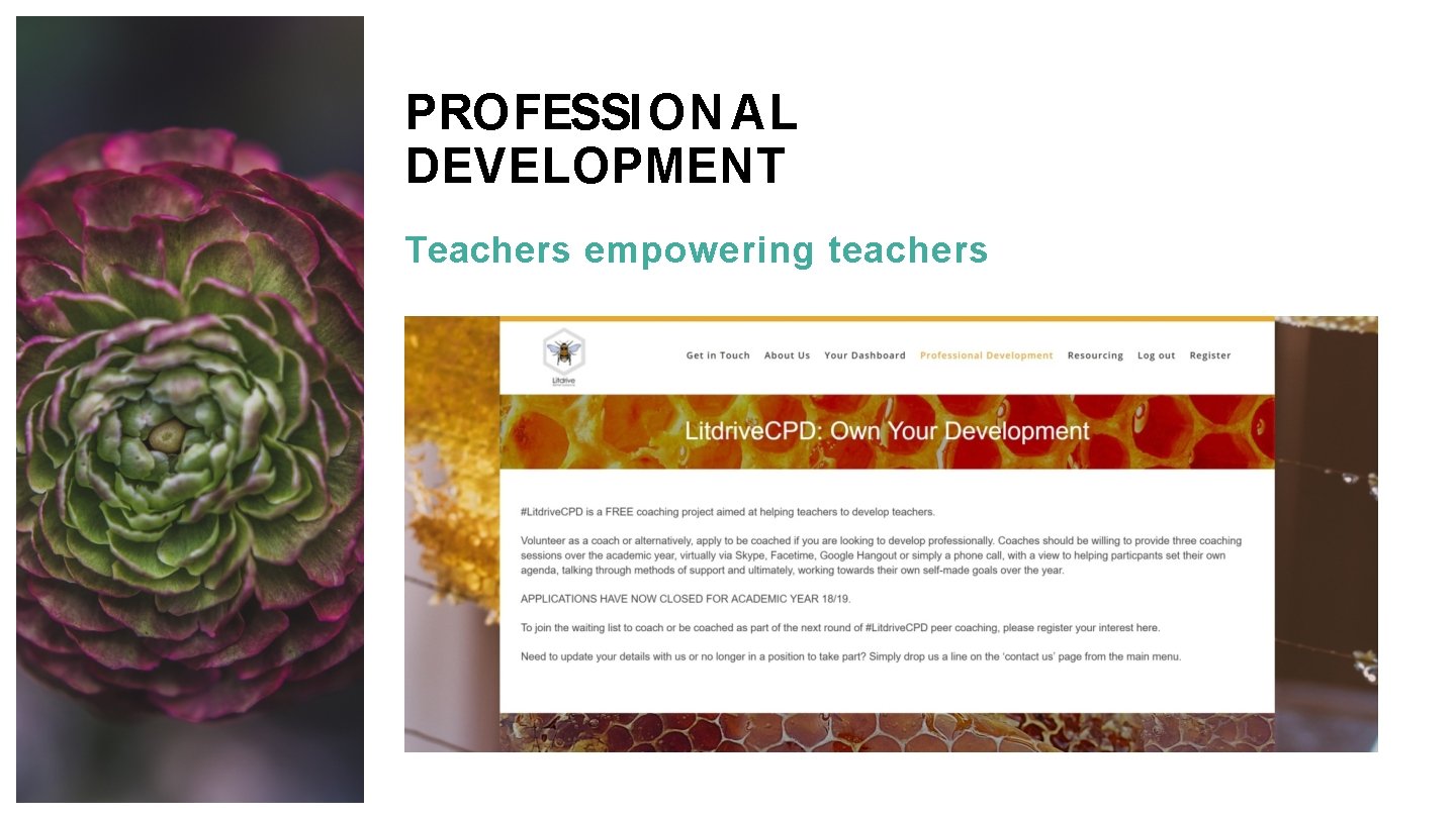 PROFESSI ON AL DEVELOPMENT Teachers empowering teachers 