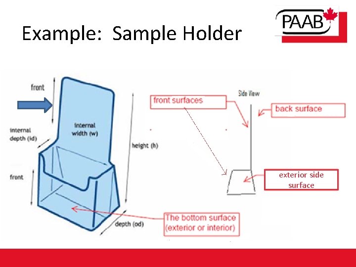 Example: Sample Holder exterior side surface 