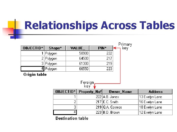 Relationships Across Tables 