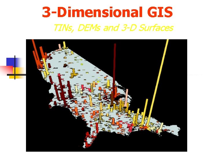 3 -Dimensional GIS TINs, DEMs and 3 -D Surfaces 