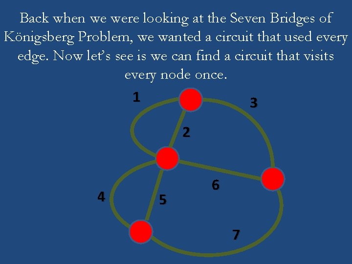 Back when we were looking at the Seven Bridges of Königsberg Problem, we wanted