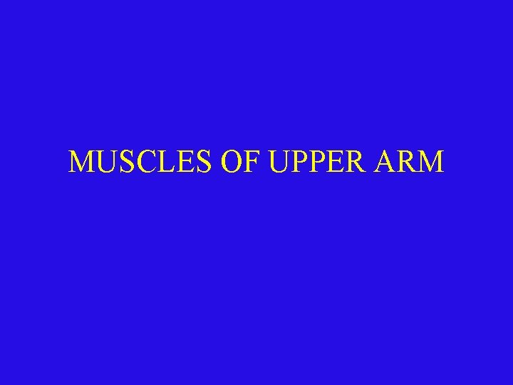 MUSCLES OF UPPER ARM 