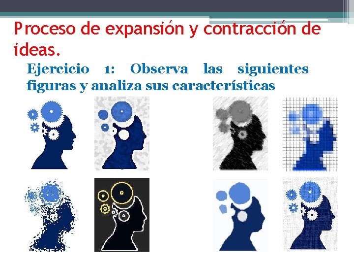 Proceso de expansión y contracción de ideas. Ejercicio 1: Observa las siguientes figuras y