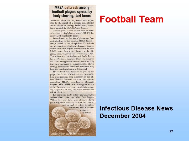 Football Team Infectious Disease News December 2004 37 