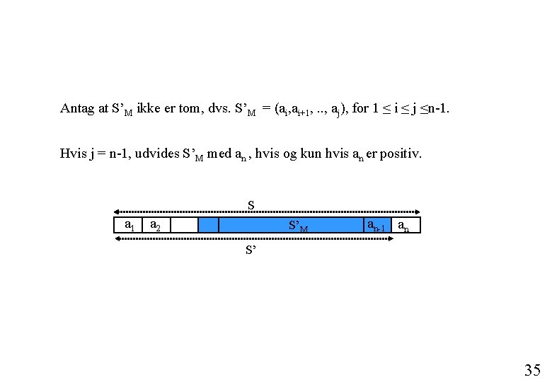 Antag at S’M ikke er tom, dvs. S’M = (ai, ai+1, . . ,