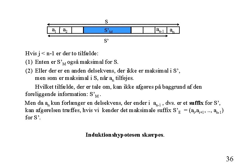 S a 1 a 2 S’M an-1 an S’ Hvis j < n-1 er