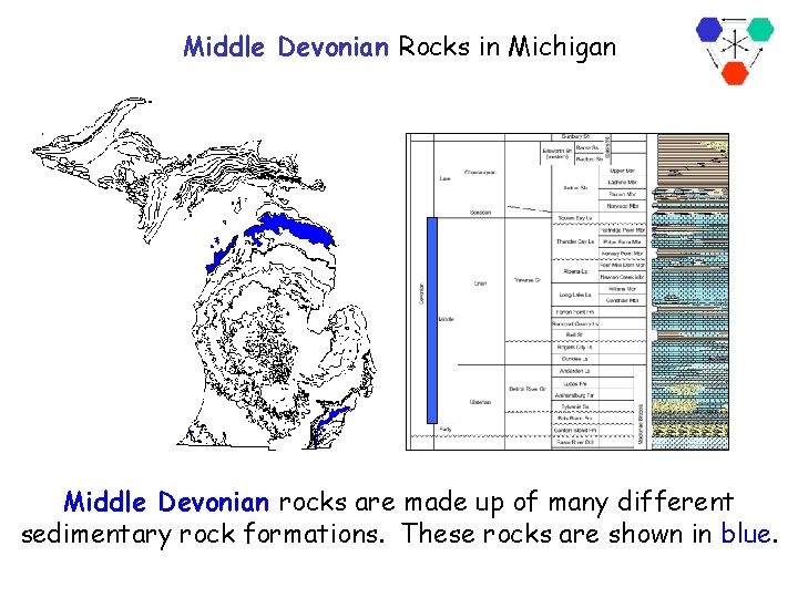 Middle Devonian Rocks in Michigan Middle Devonian rocks are made up of many different