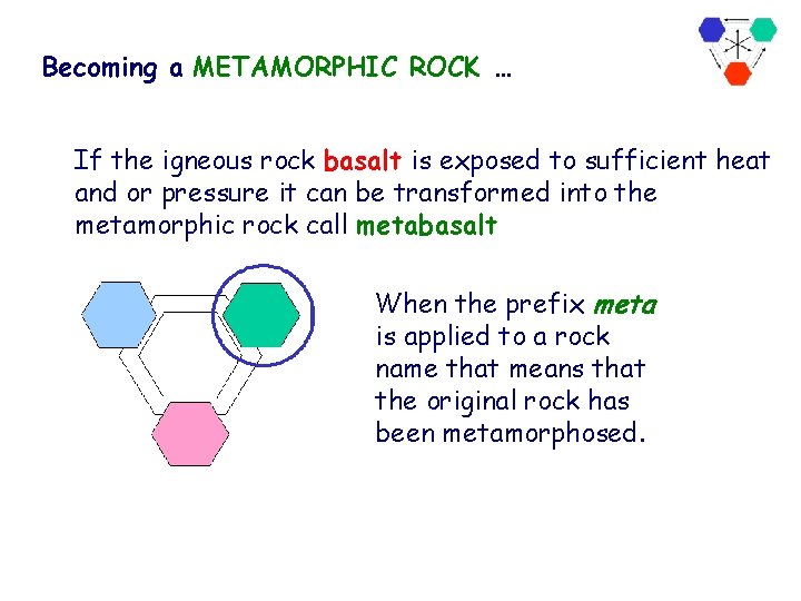 Becoming a METAMORPHIC ROCK … If the igneous rock basalt is exposed to sufficient