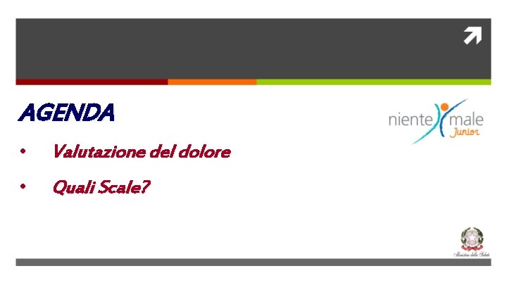 AGENDA • Valutazione del dolore • Quali Scale? 
