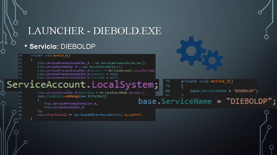 LAUNCHER - DIEBOLD. EXE • Servicio: DIEBOLDP 