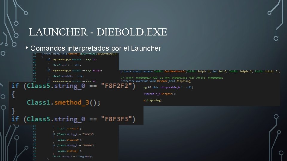 LAUNCHER - DIEBOLD. EXE • Comandos interpretados por el Launcher 