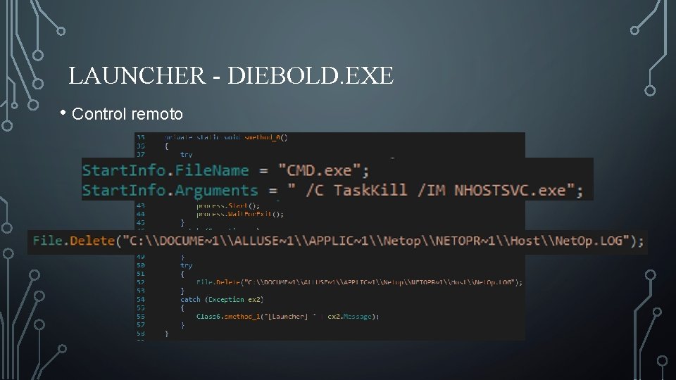 LAUNCHER - DIEBOLD. EXE • Control remoto 