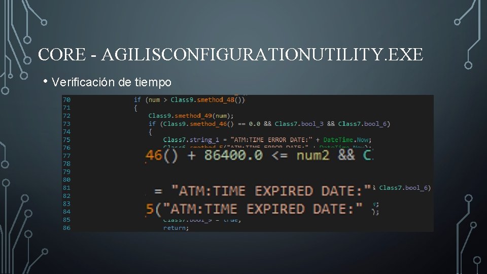 CORE - AGILISCONFIGURATIONUTILITY. EXE • Verificación de tiempo 
