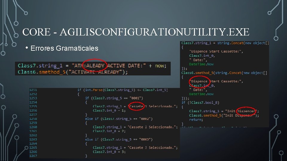 CORE - AGILISCONFIGURATIONUTILITY. EXE • Errores Gramaticales 