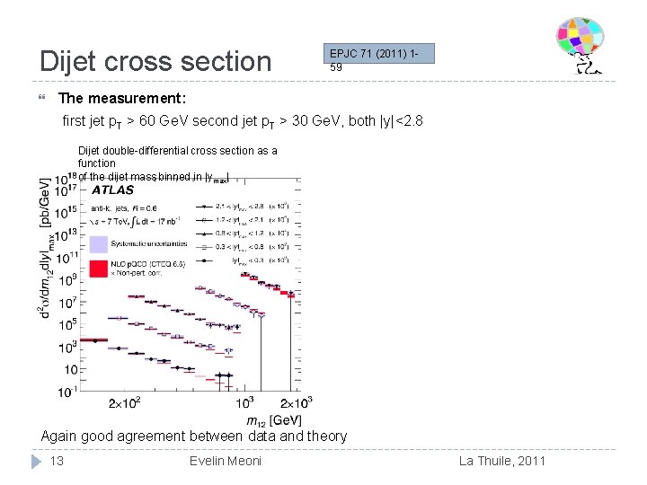 Dijet cross section EPJC 71 (2011) 159 The measurement: first jet p. T >