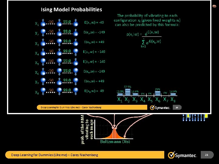 The Restricted Boltzmann Machine Learning an Image and Daydreaming prob. of the RBM vibrating