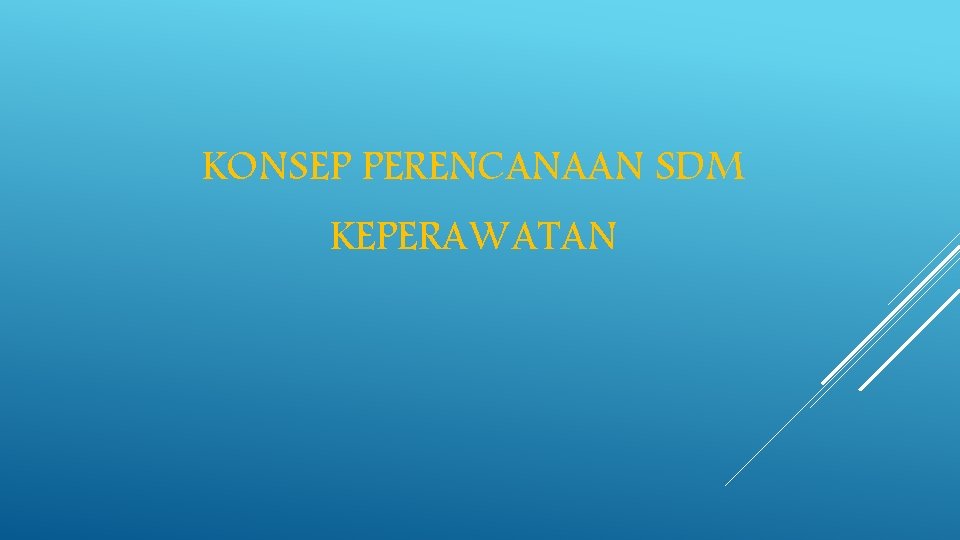 KONSEP PERENCANAAN SDM KEPERAWATAN KONSEP PERENCANAAN SDM KEPERAWATAN