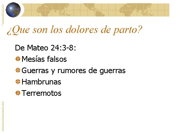 - newmanlib. ibri. org - ¿Que son los dolores de parto? Abstracts of Powerpoint