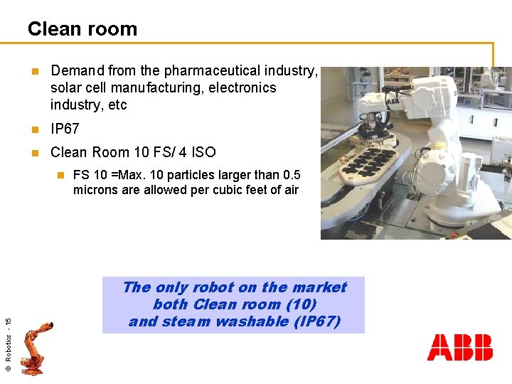 Clean room n Demand from the pharmaceutical industry, solar cell manufacturing, electronics industry, etc