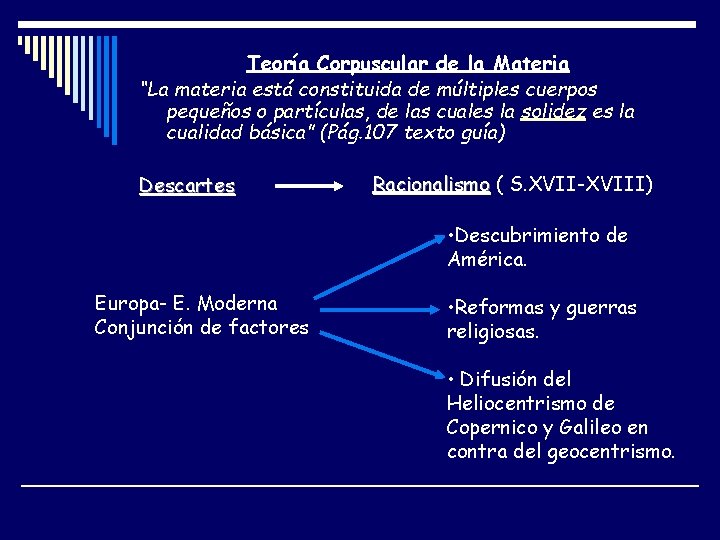 Teoría Corpuscular de la Materia “La materia está constituida de múltiples cuerpos pequeños o